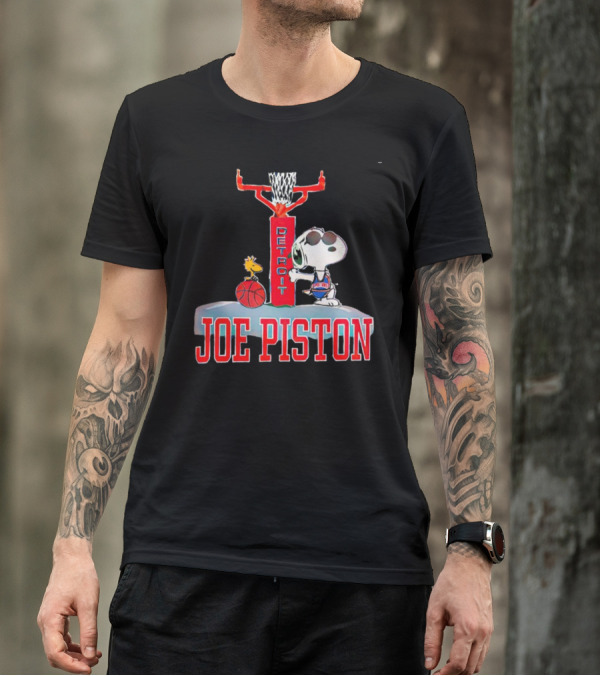 Detroit Joe Piston Snoopy Basketball Detroit T-Shirt