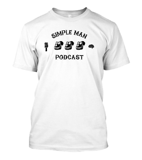 Ethan Crelinsten Simple Man Podcast Skull Microphone Brain T-Shirt