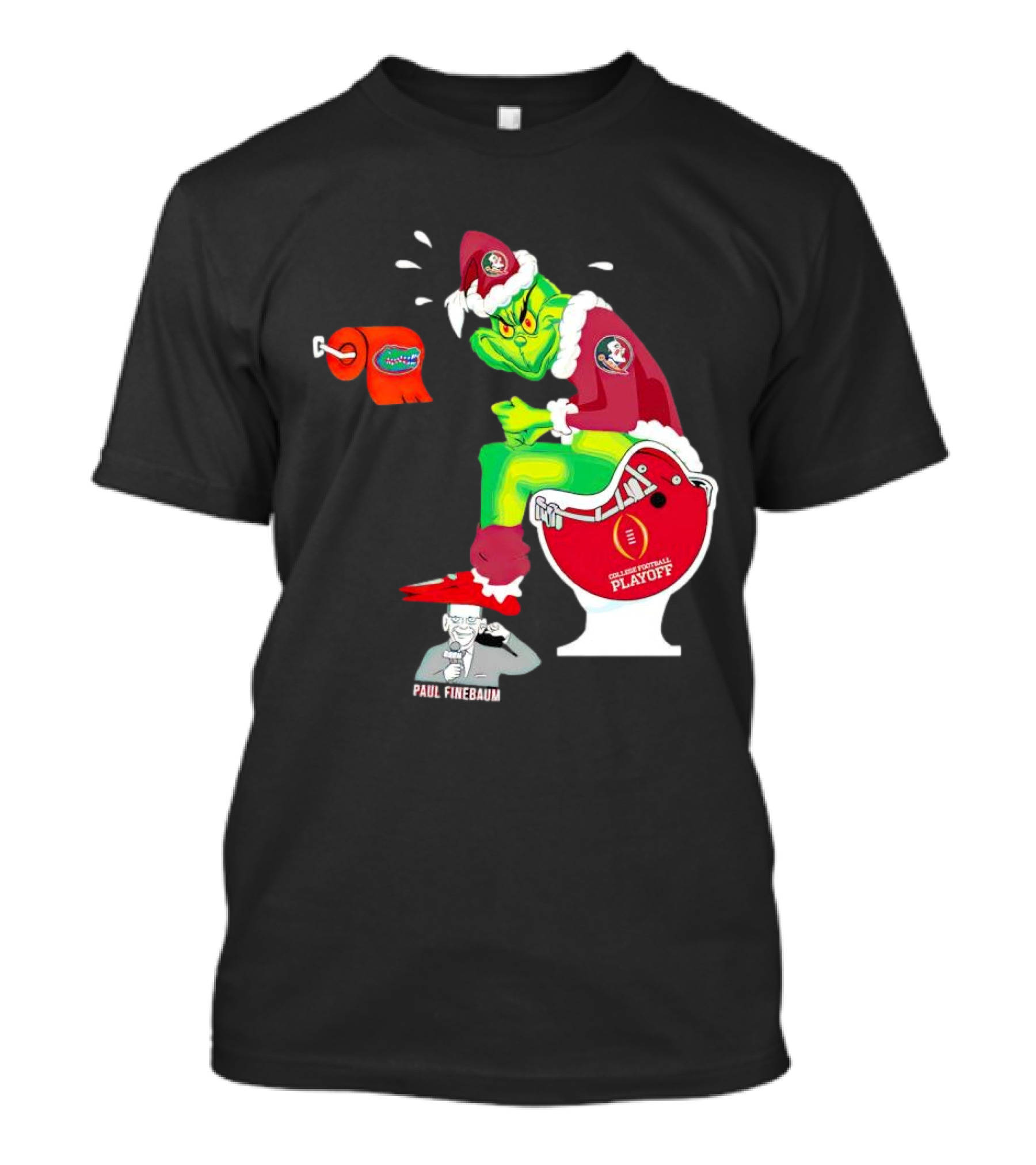Grinch Florida State Seminoles College Football Playoff Toilet Helmet Paul Finebaum T-Shirt