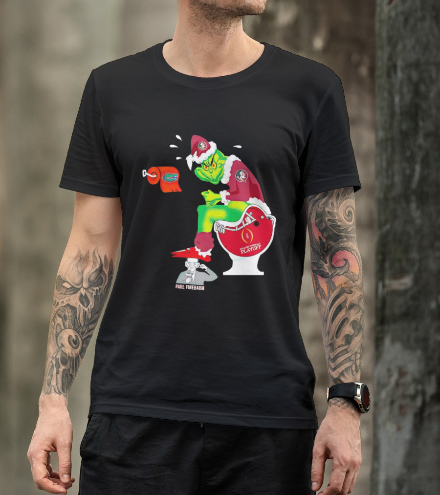 Grinch Florida State Seminoles College Football Playoff Toilet Helmet Paul Finebaum T-Shirt