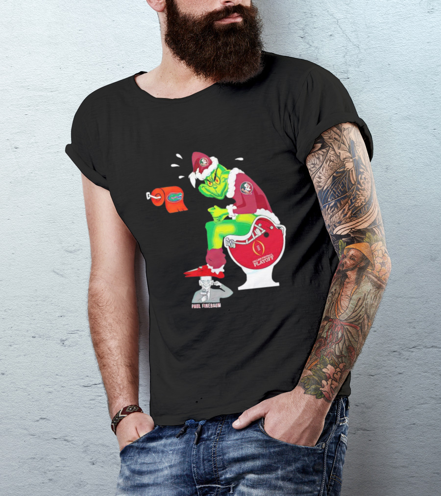 Grinch Florida State Seminoles College Football Playoff Toilet Helmet Paul Finebaum T-Shirt