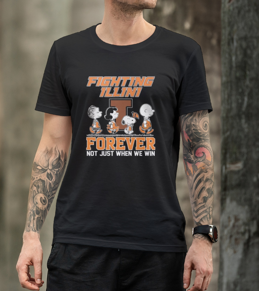 Fighting Illini Snoopy Charlie Brown Forever Not Just When We Win T-Shirt