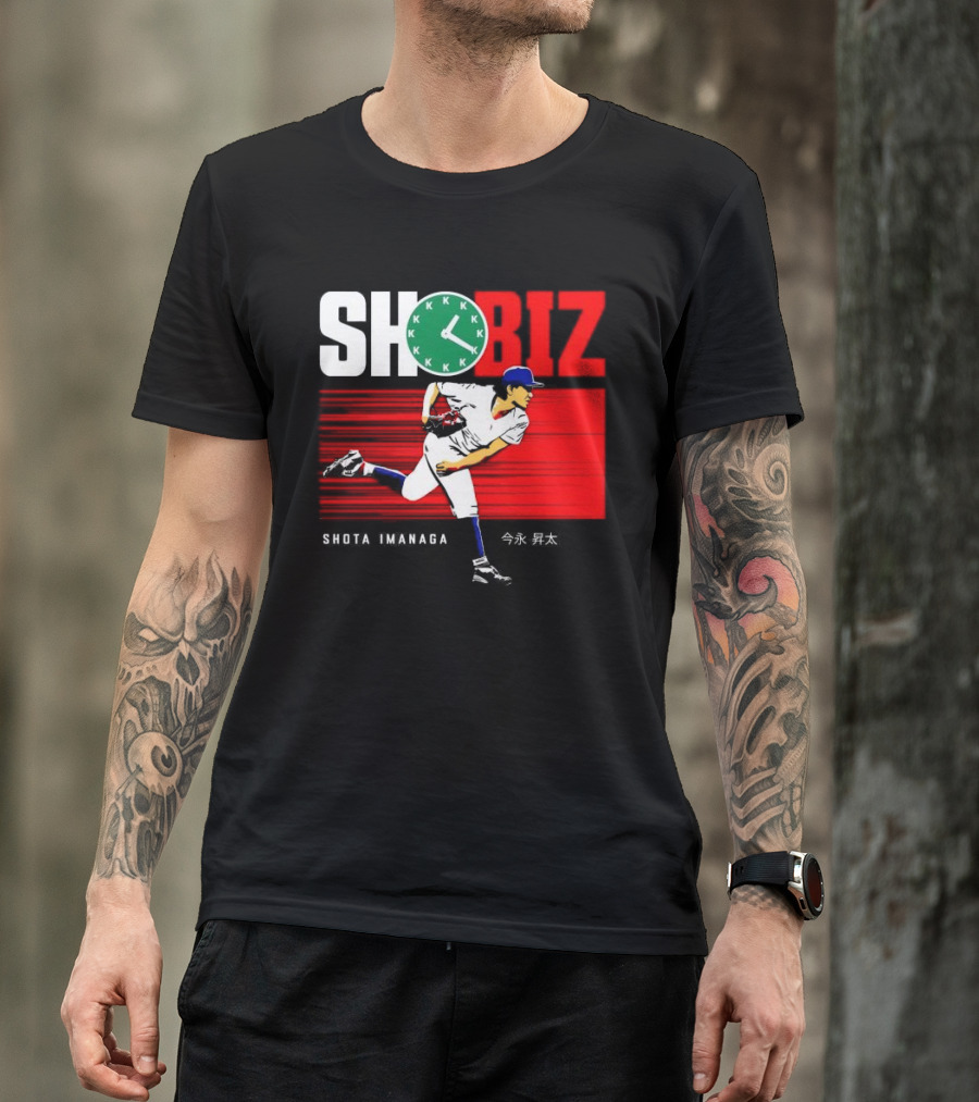 SHO BIZ Shōta Imanaga Pitching Los Angeles Dodgers K Clock T-Shirt
