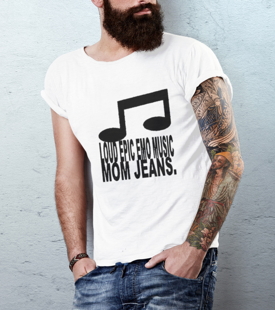Loud Epic Emo Music Mom Jeans 2024 Tour Musical Notes T-Shirt