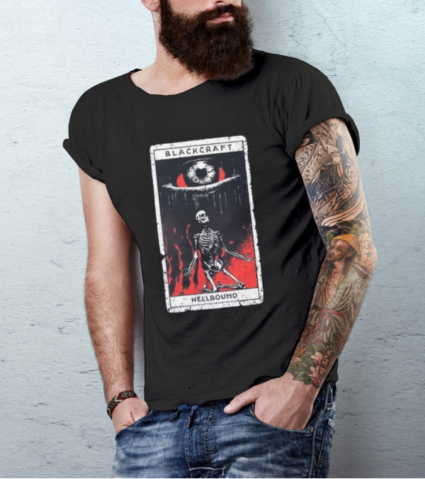 Blackcraft Cult Hellbound Tarot Skeleton Eye Flames T-Shirt