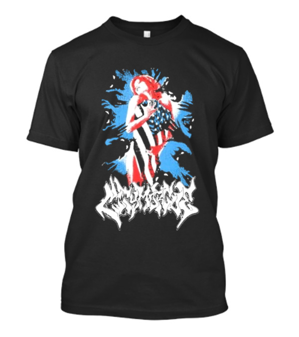 City Morgue My Bloody America Girl Flag T-Shirt