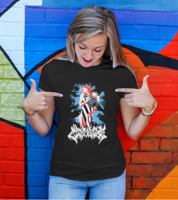 City Morgue My Bloody America Girl Flag T-Shirt
