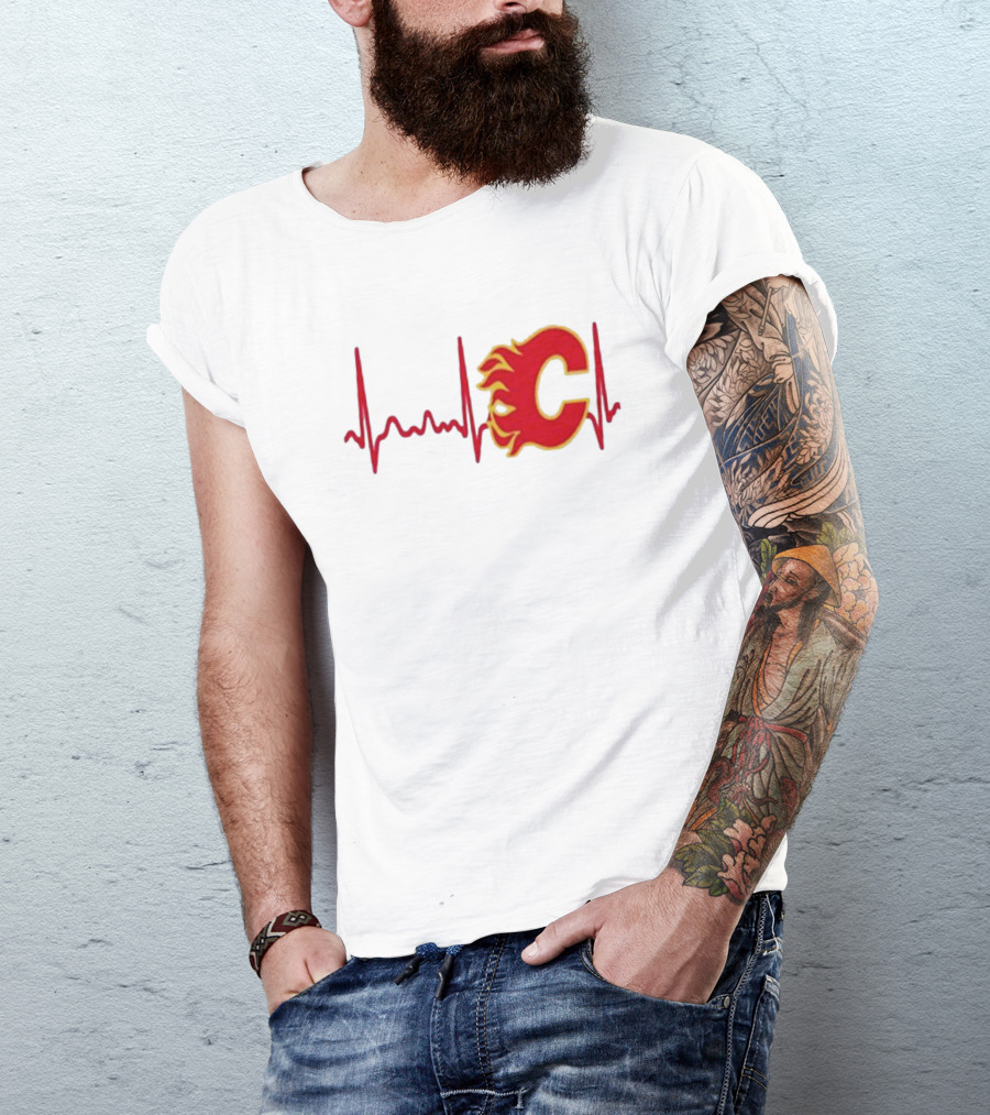 Calgary Flames Heartbeat T-Shirt