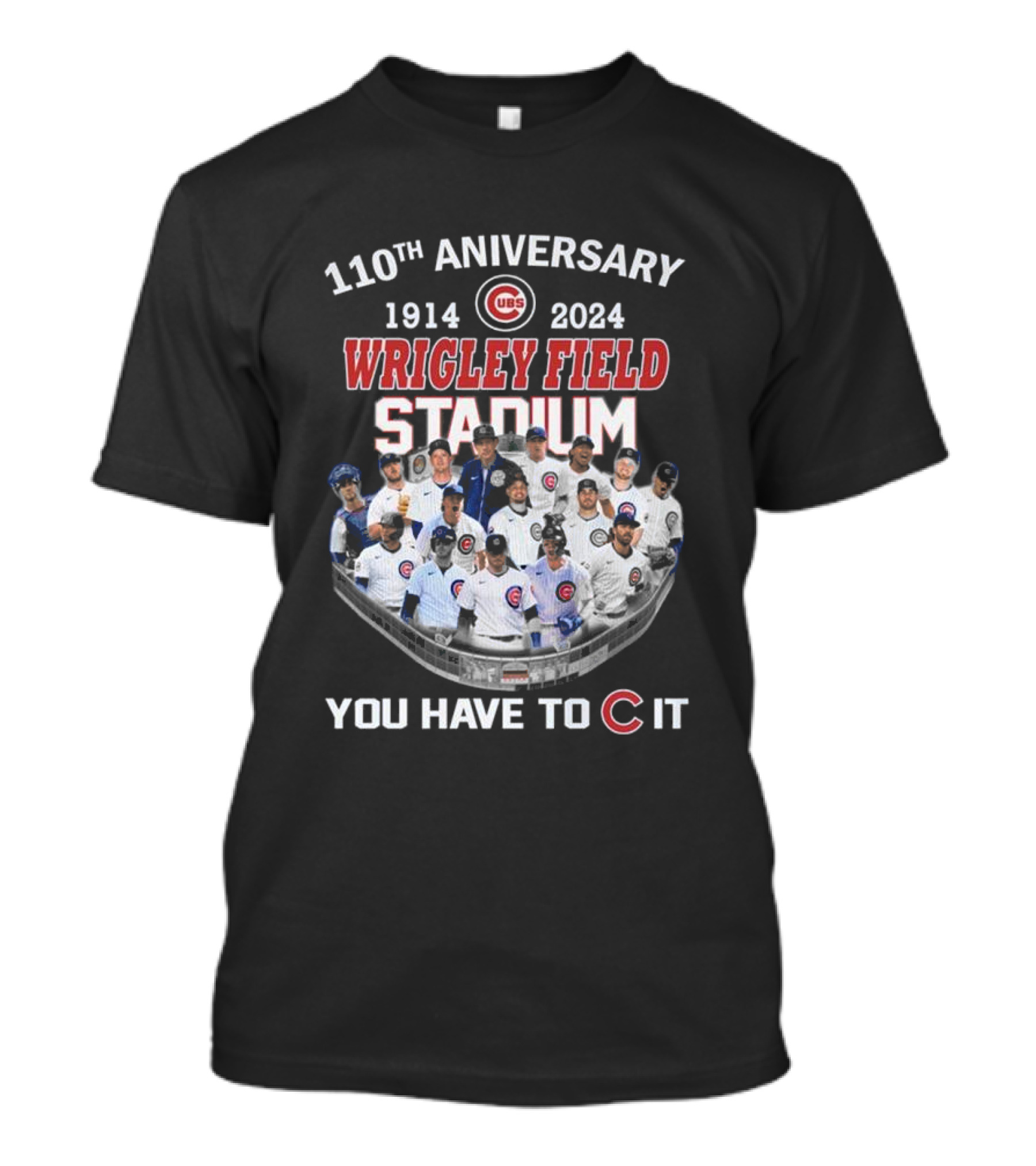 Chicago Cubs 110th Anniversary 1914-2024 Wrigley Field Stadium You Have To C It T-Shirt