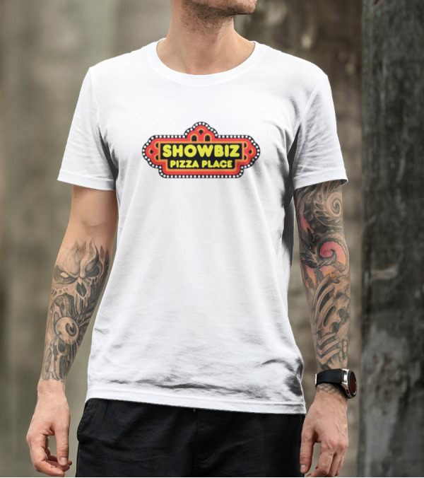 Showbiz Pizza Place Retro Neon Sign T-Shirt