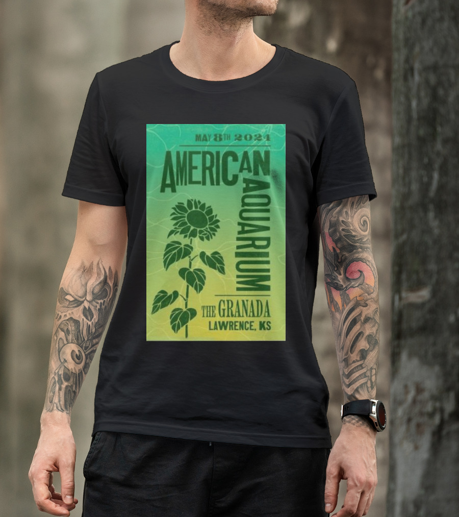 American Aquarium May 8th 2024 The Granada Lawrence KS Sunflower T-Shirt
