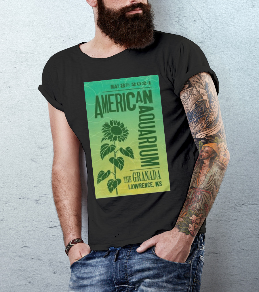 American Aquarium May 8th 2024 The Granada Lawrence KS Sunflower T-Shirt