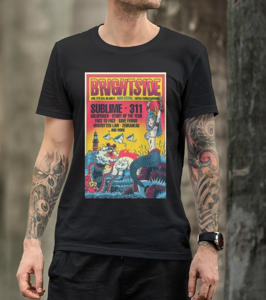 Brightside Festival 2024 Central Florida Fairgrounds Orlando April 27 Sublime 311 Goldfinger Story Of The Year Face To Face Save Ferris Unwritten Law Zebrahead And More T-Shirt