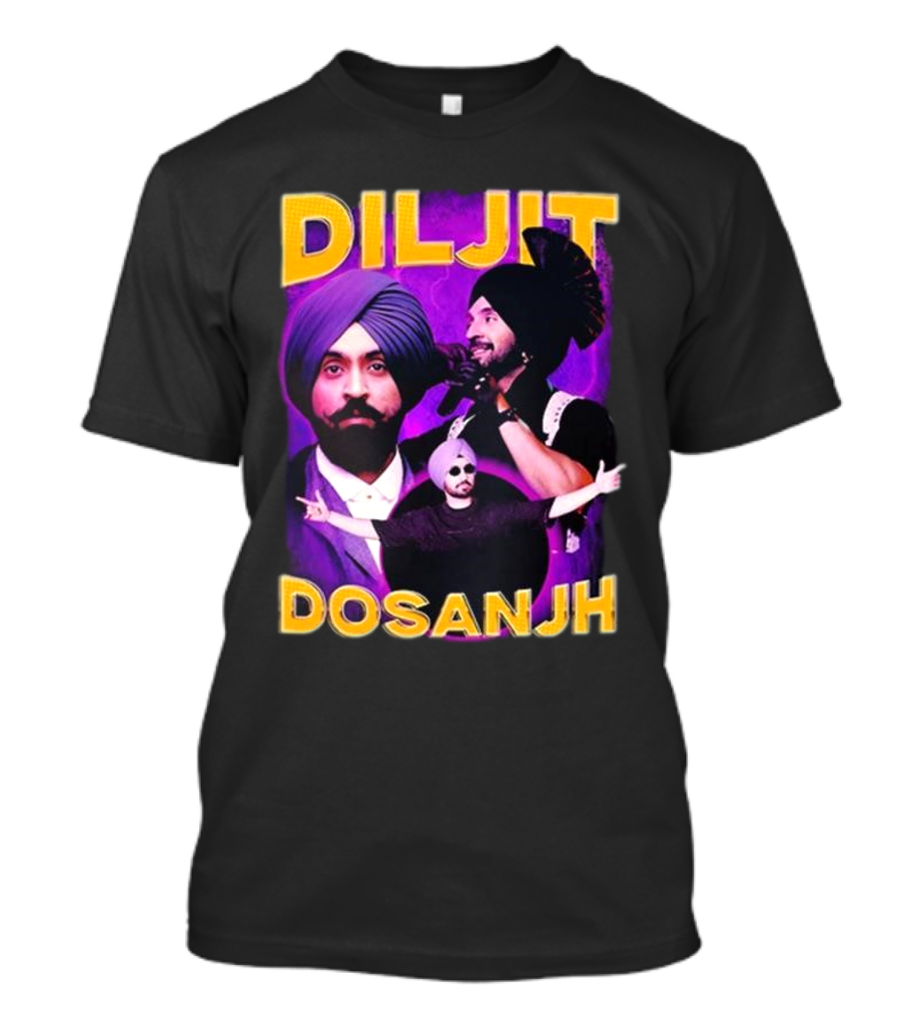 Diljit Dosanjh 2024 Vintage Purple Stage Turban Portraits T-Shirt