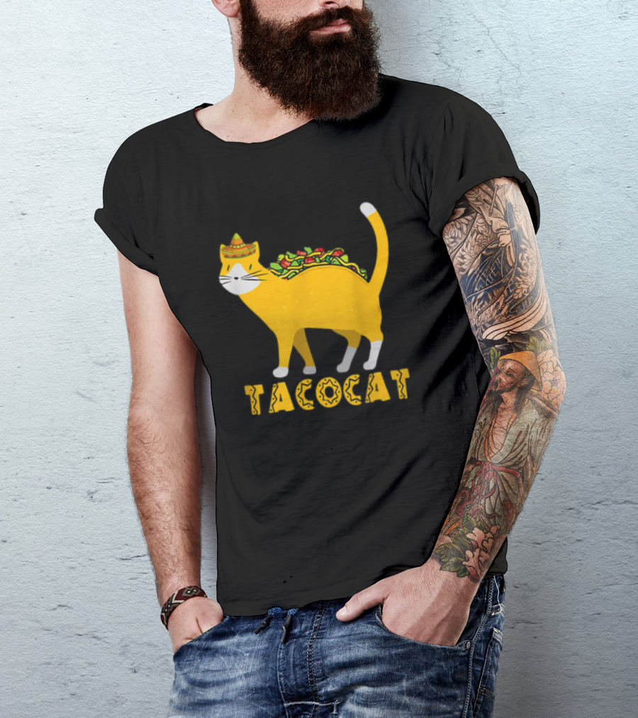Tacocat Sombrero Taco Cat With Tacos Mexican Food Graphic 365 T-Shirt