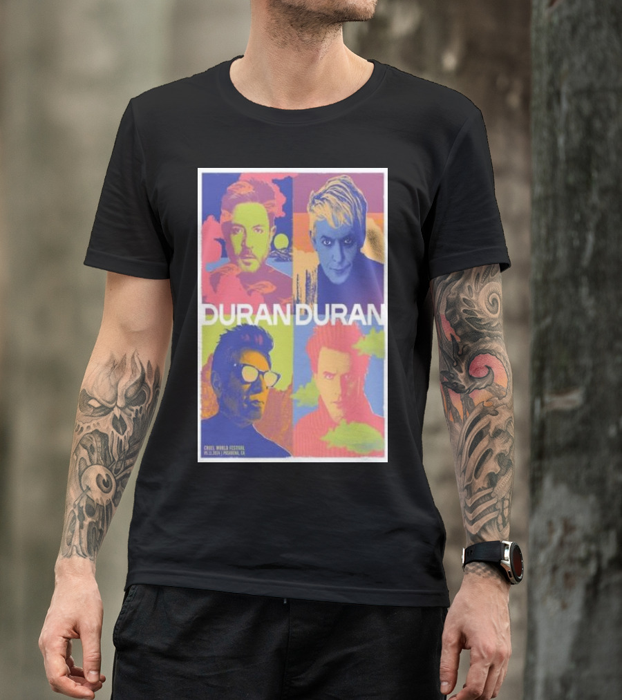 Duran Duran Cruel World Festival 2024 Pasadena CA Colorful Pop T-Shirt