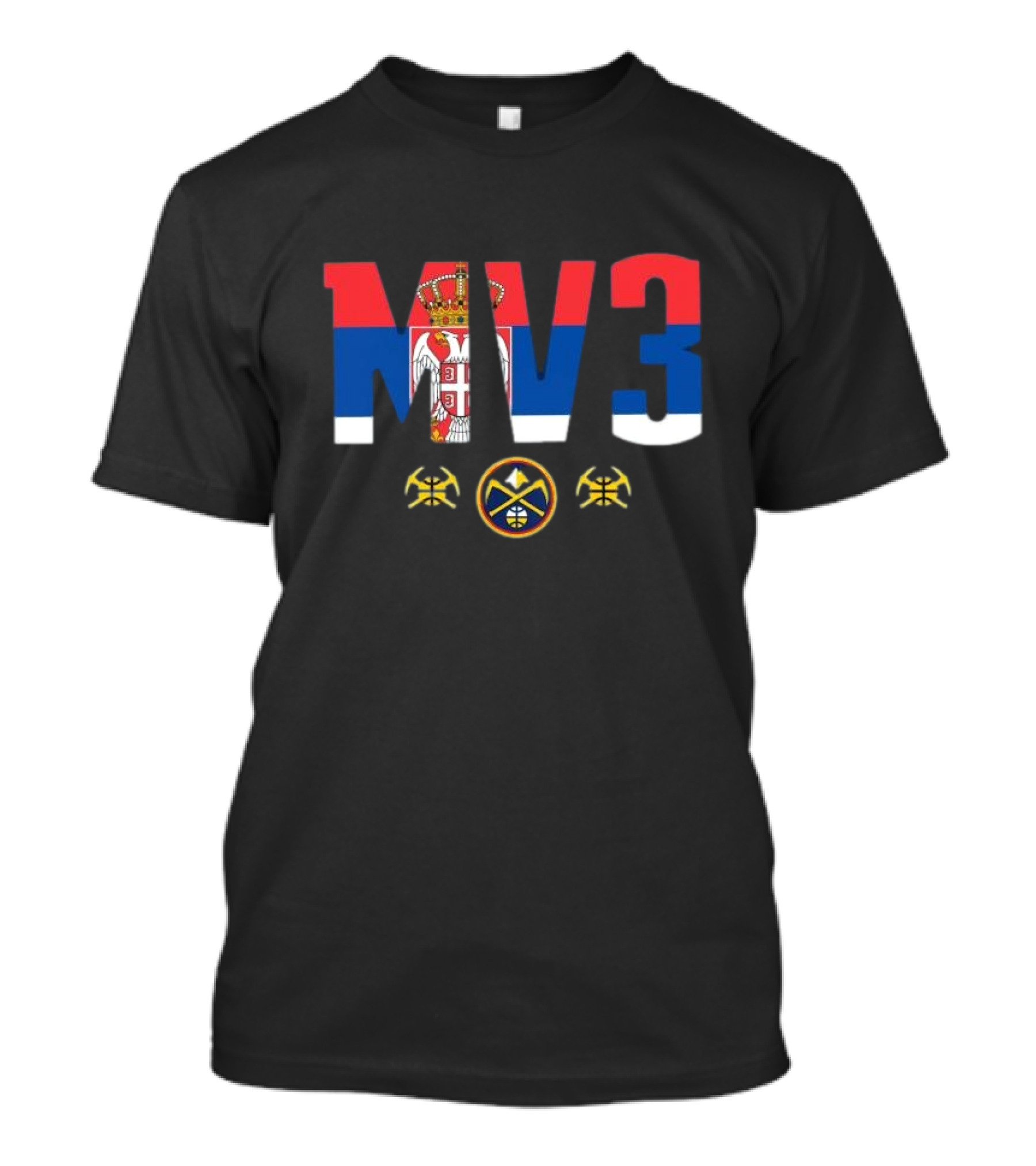 MV3 Serbia Flag Denver Nuggets Basketball T-Shirt