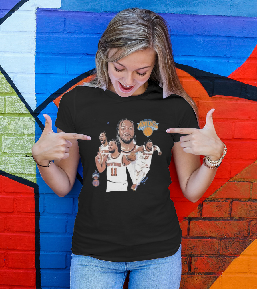 New York Knicks Jalen Brunson 11 Signature Basketball Action Moments T-Shirt