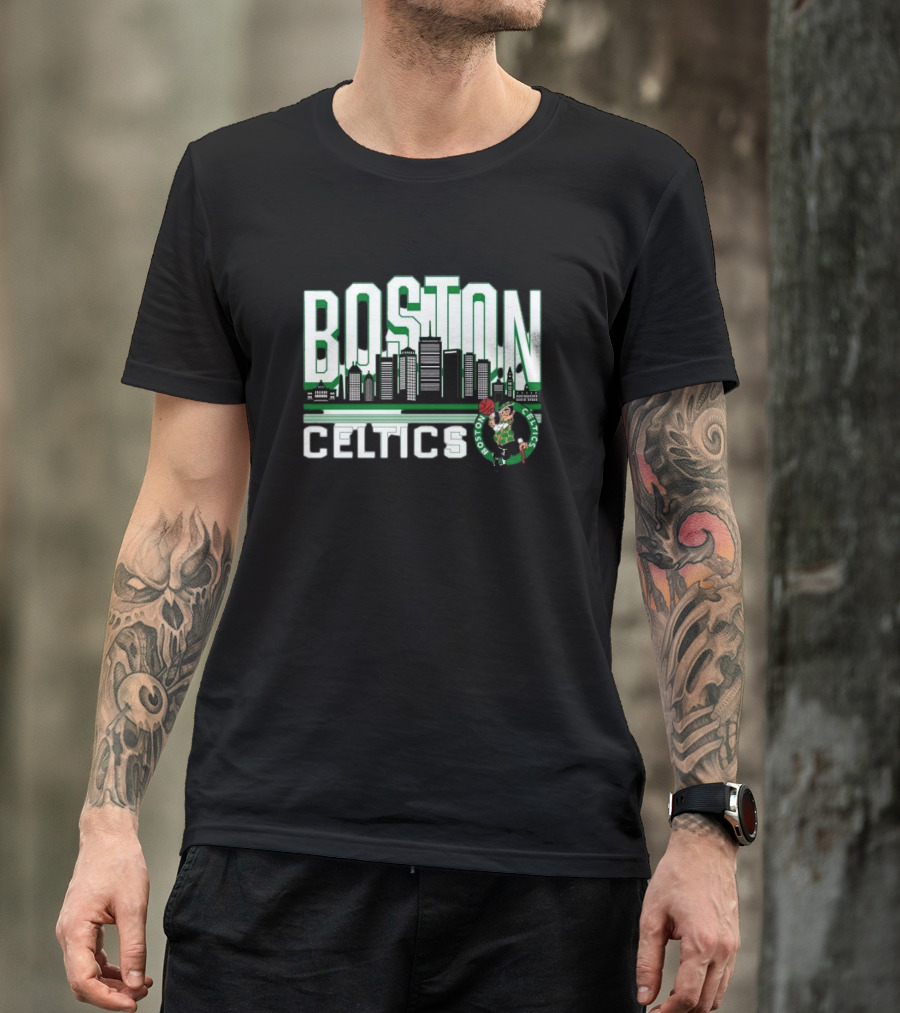 Boston Celtics NBA Basketball Skyline T-Shirt