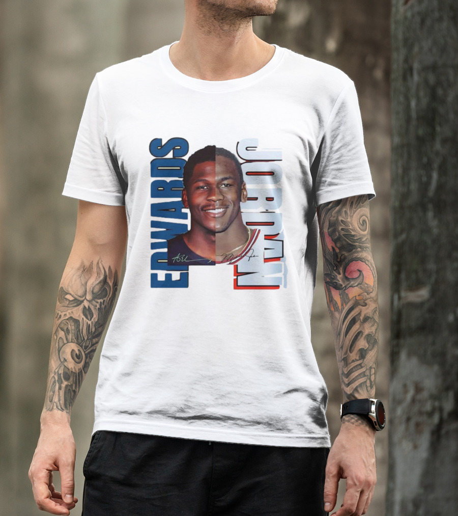 Edwards Jordan Basketball Signatures Split Face T-Shirt