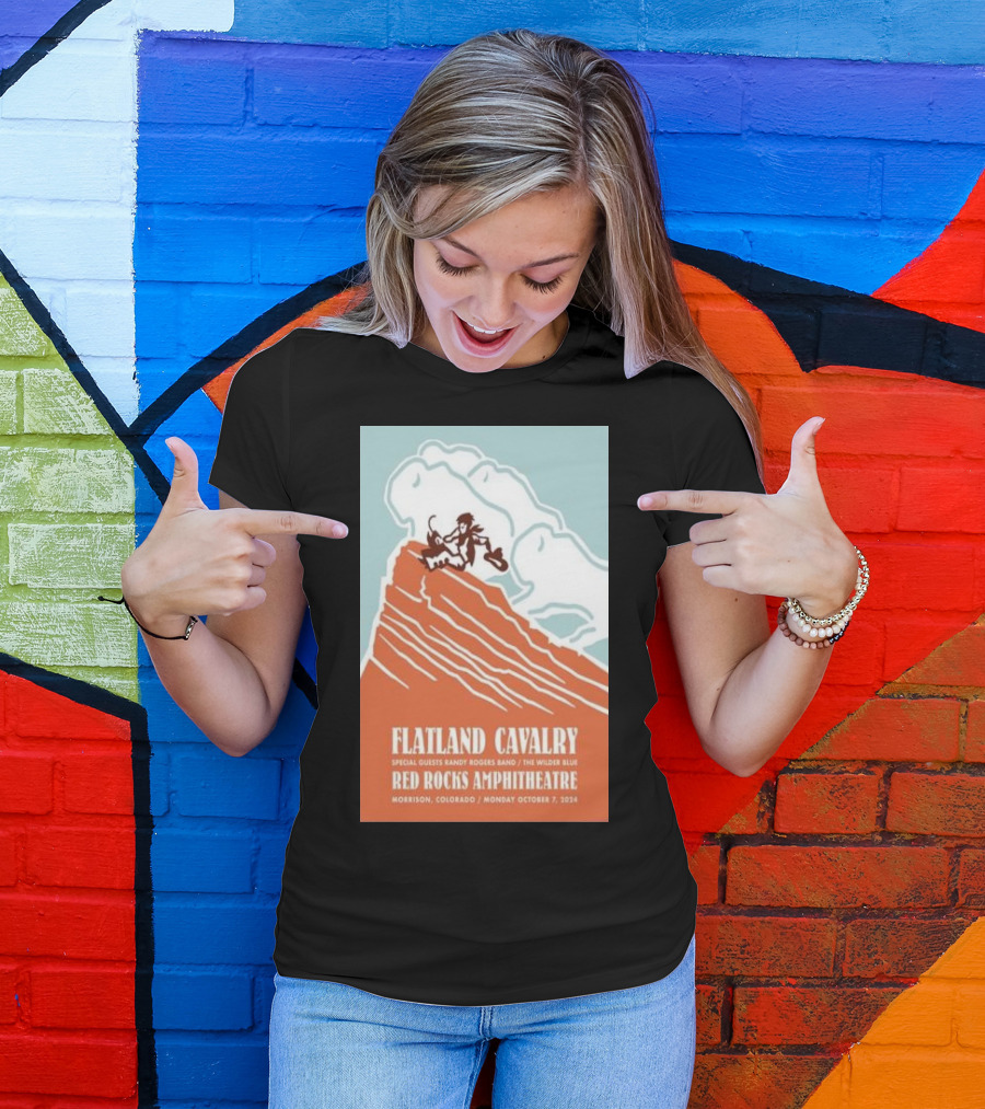 Flatland Cavalry With Randy Rogers Band And The Wilder Blue At Red Rocks Amphitheatre Morrison CO October 7 T-Shirt