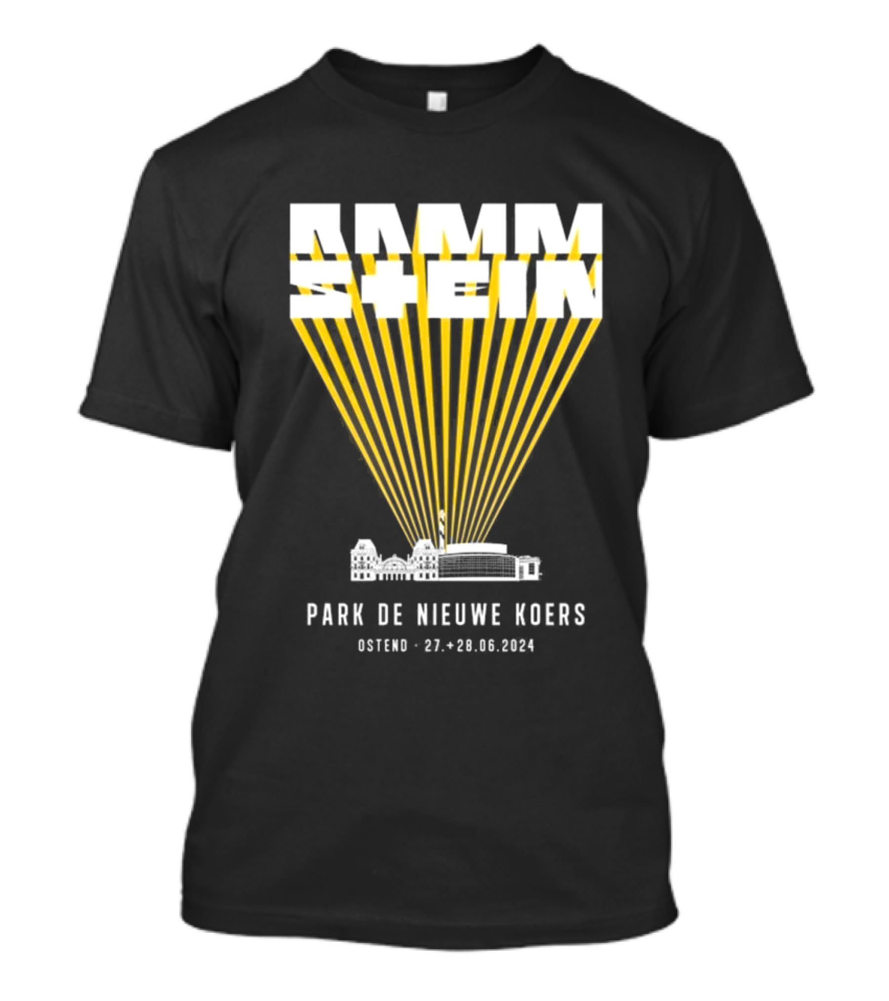 Rammstein Park De Nieuwe Koers Ostend 27-28.06.2024 Light Show And Venue Skyline T-Shirt