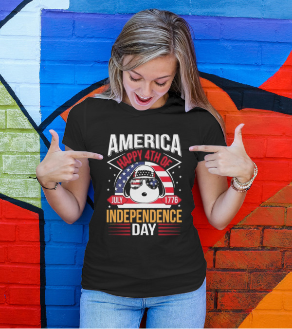 America Snoopy Happy 4th Of July Independence Day July 1776 T-Shirt