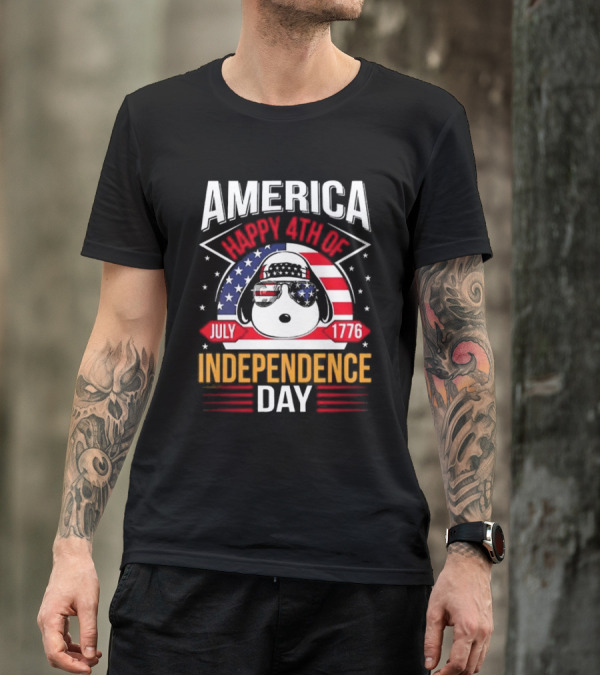 America Snoopy Happy 4th Of July Independence Day July 1776 T-Shirt