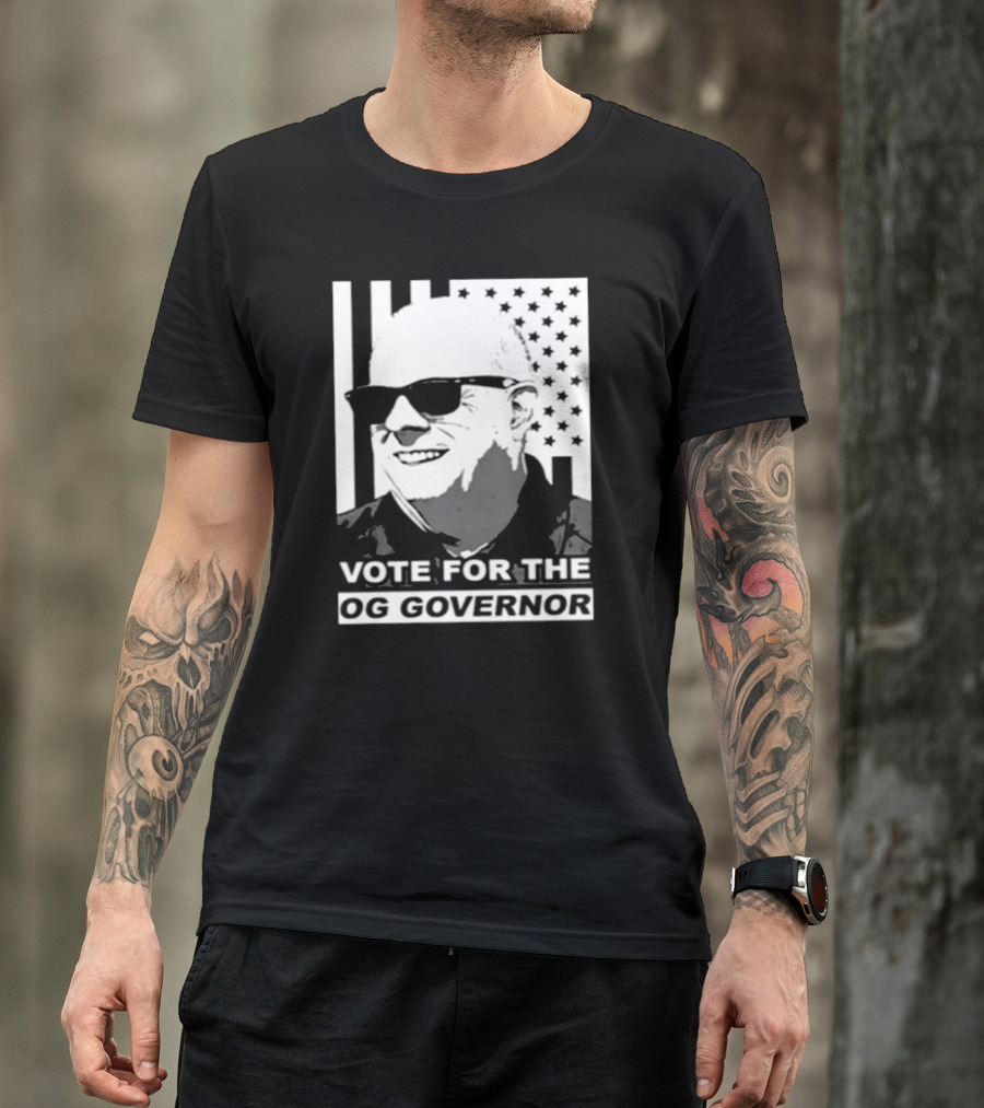 Vote For The OG Governor Larry Hogan With American Flag Background T-Shirt