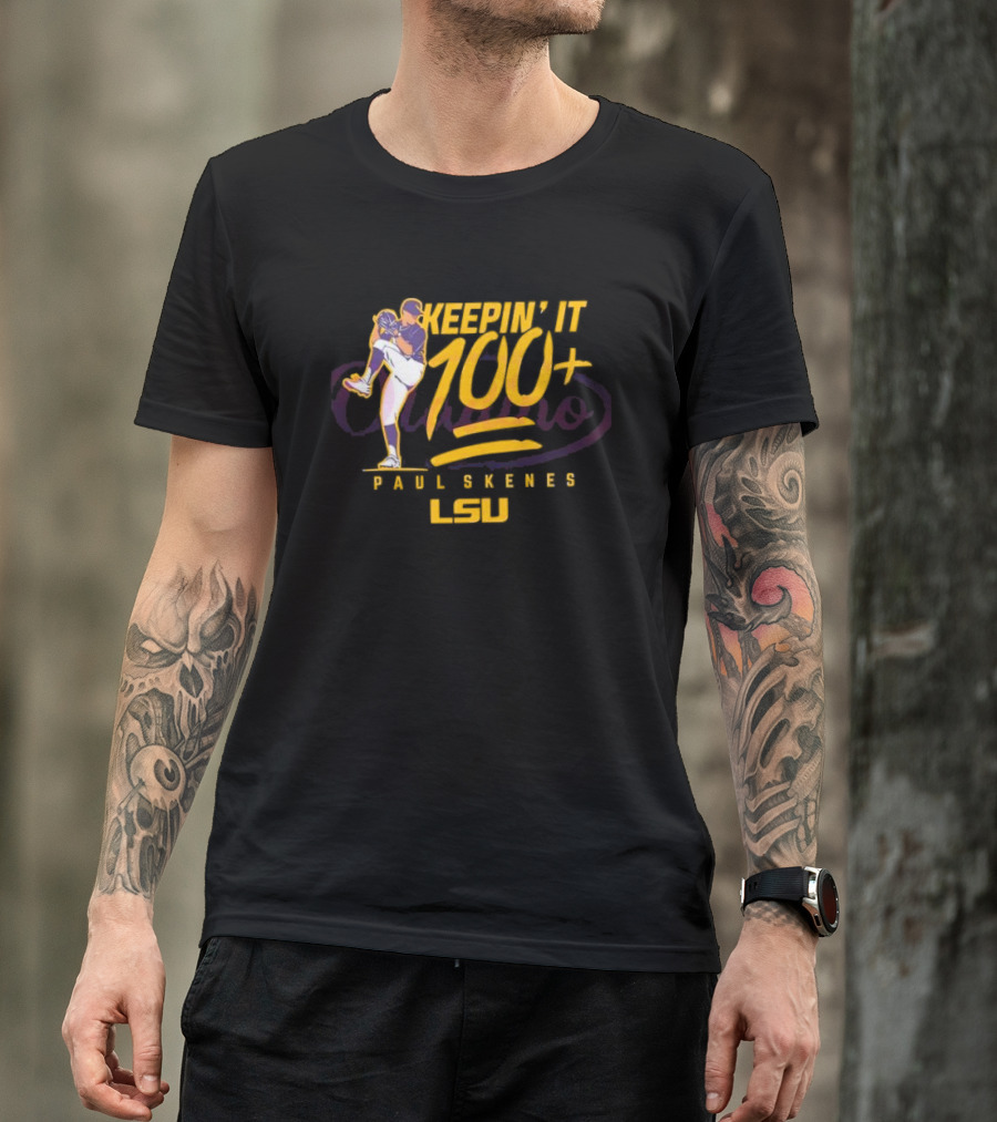 LSU Baseball Paul Skenes Keepin It 100+ T-Shirt