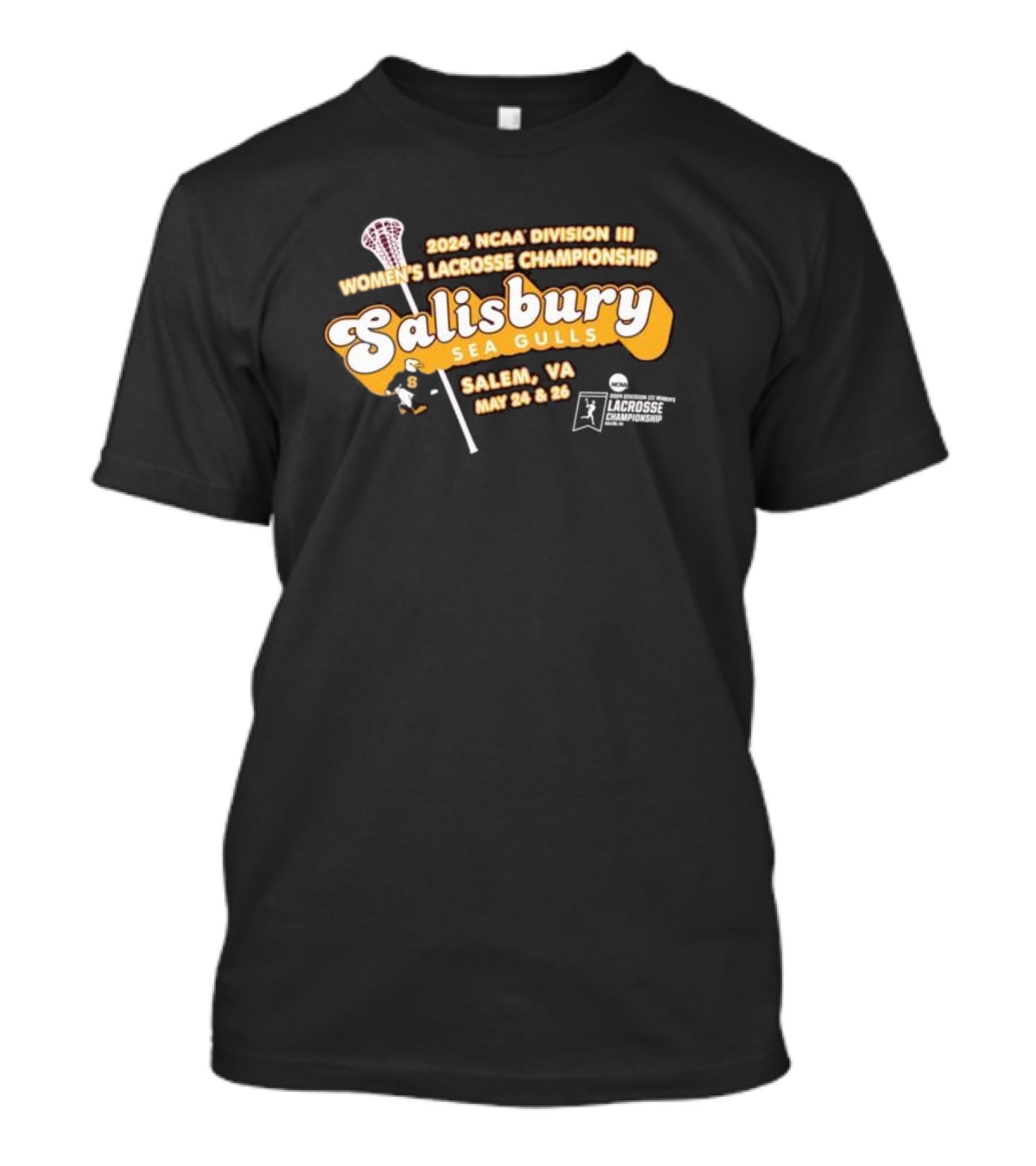Salisbury Sea Gulls 2024 NCAA Division III Women’s Lacrosse Championship Salem VA May 24 And 26 T-Shirt