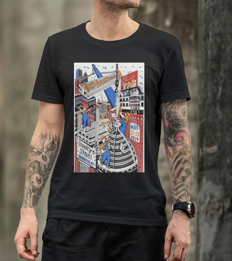 Trey Anastasio And Classic Tab May 21-23 2024 Brooklyn Steel Brooklyn NY Construction Scene T-Shirt