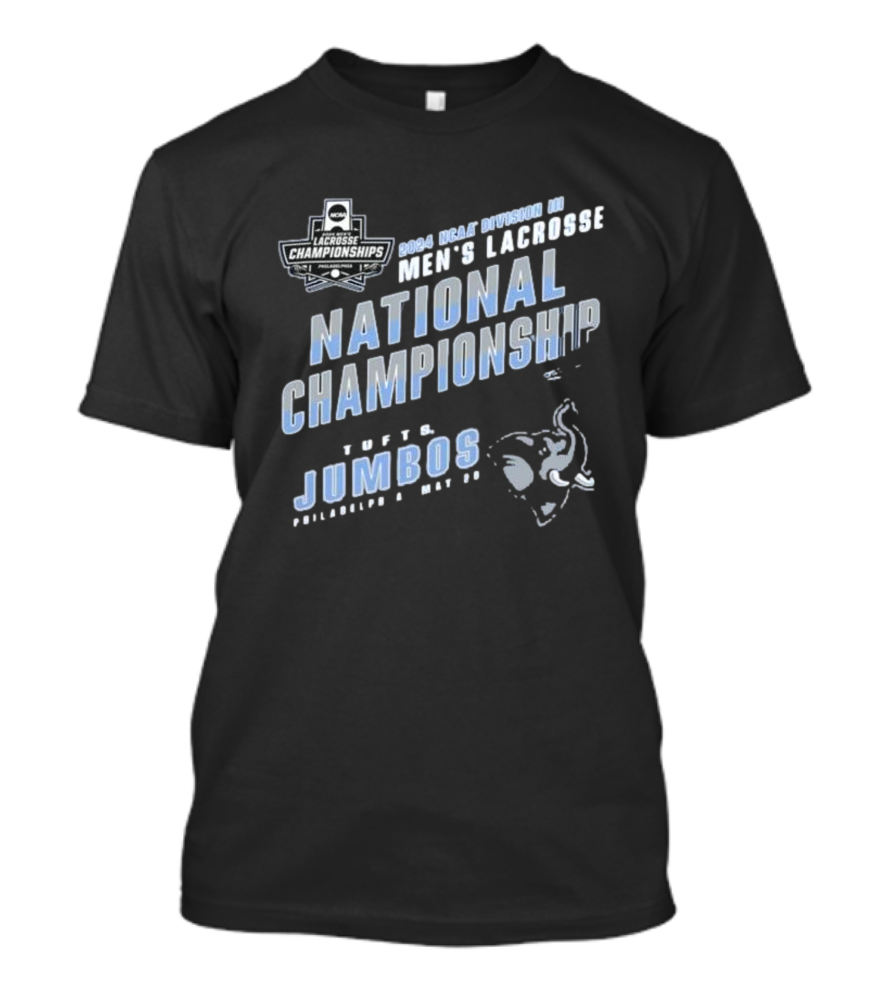 Tufts Jumbos 2024 NCAA Division III Men's Lacrosse National Championship Philadelphia May 26 T-Shirt