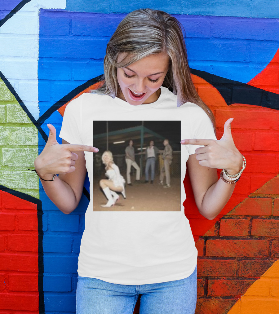 U Should Not Be Doing That Retro Group Scene With Woman In White Boots T-Shirt