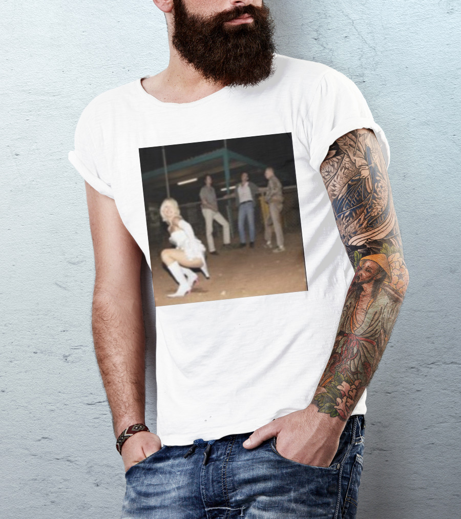 U Should Not Be Doing That Retro Group Scene With Woman In White Boots T-Shirt