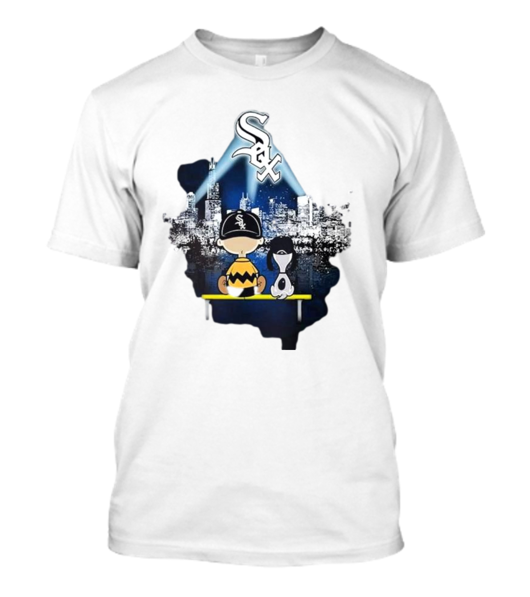 Charlie Brown And Snoopy Chicago White Sox 2024 City Skyline T-Shirt