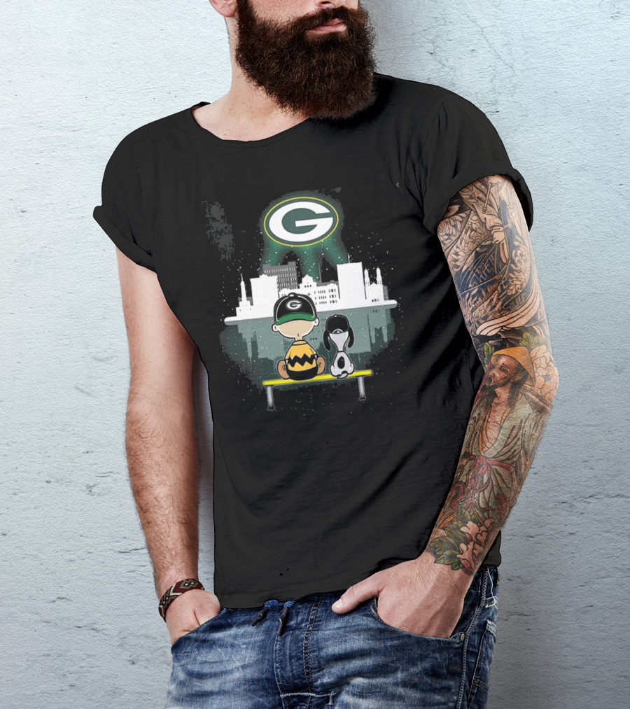 Charlie Brown Snoopy Green Bay Packers 2024 Skyline T-Shirt