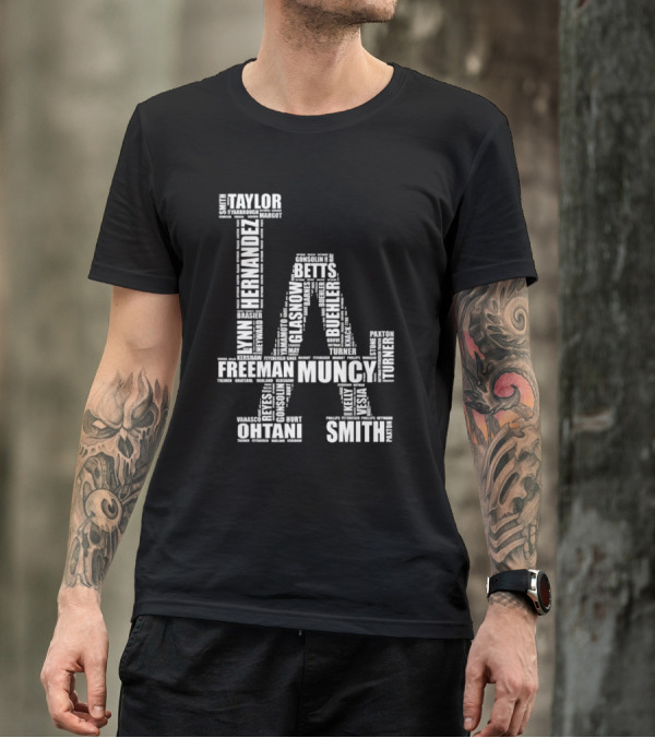 Los Angeles Dodgers LA Player Names Hernandez Betts Muncy Ohtani Smith T-Shirt