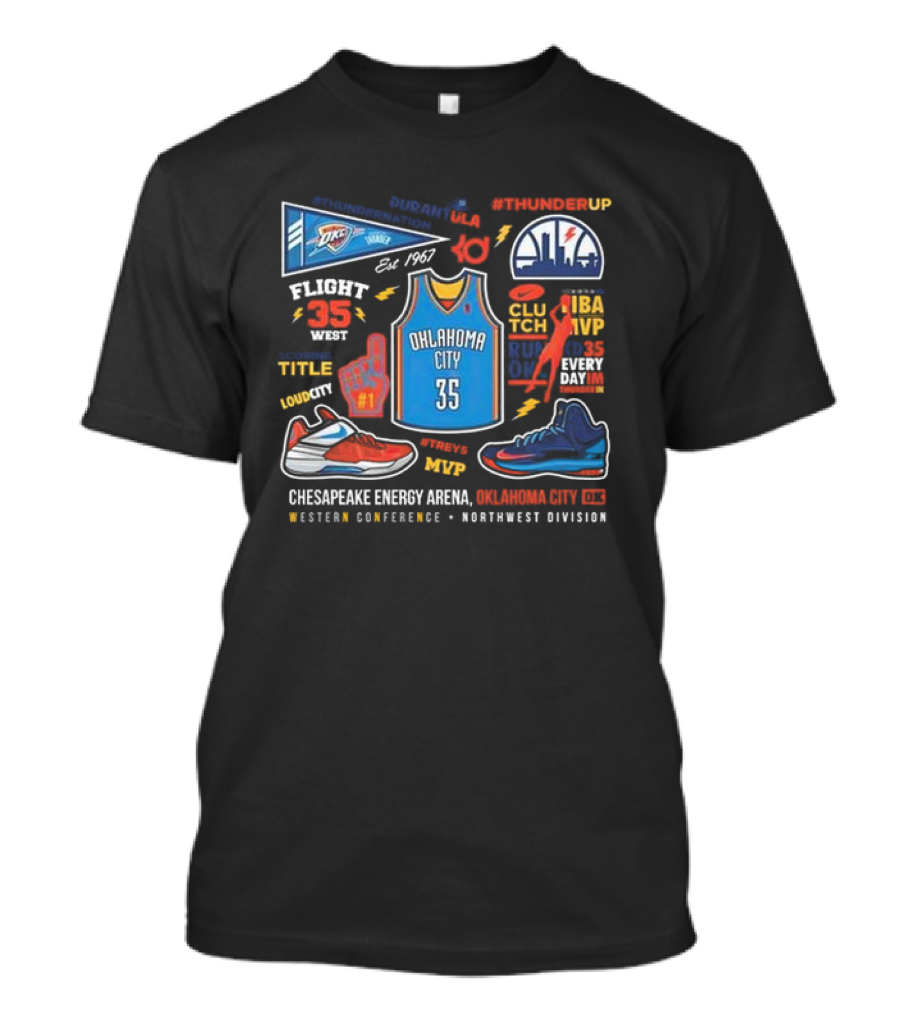 Oklahoma City Thunder Wave Scoring Title Chesapeake Energy Arena 2024 Northwest Division T-Shirt