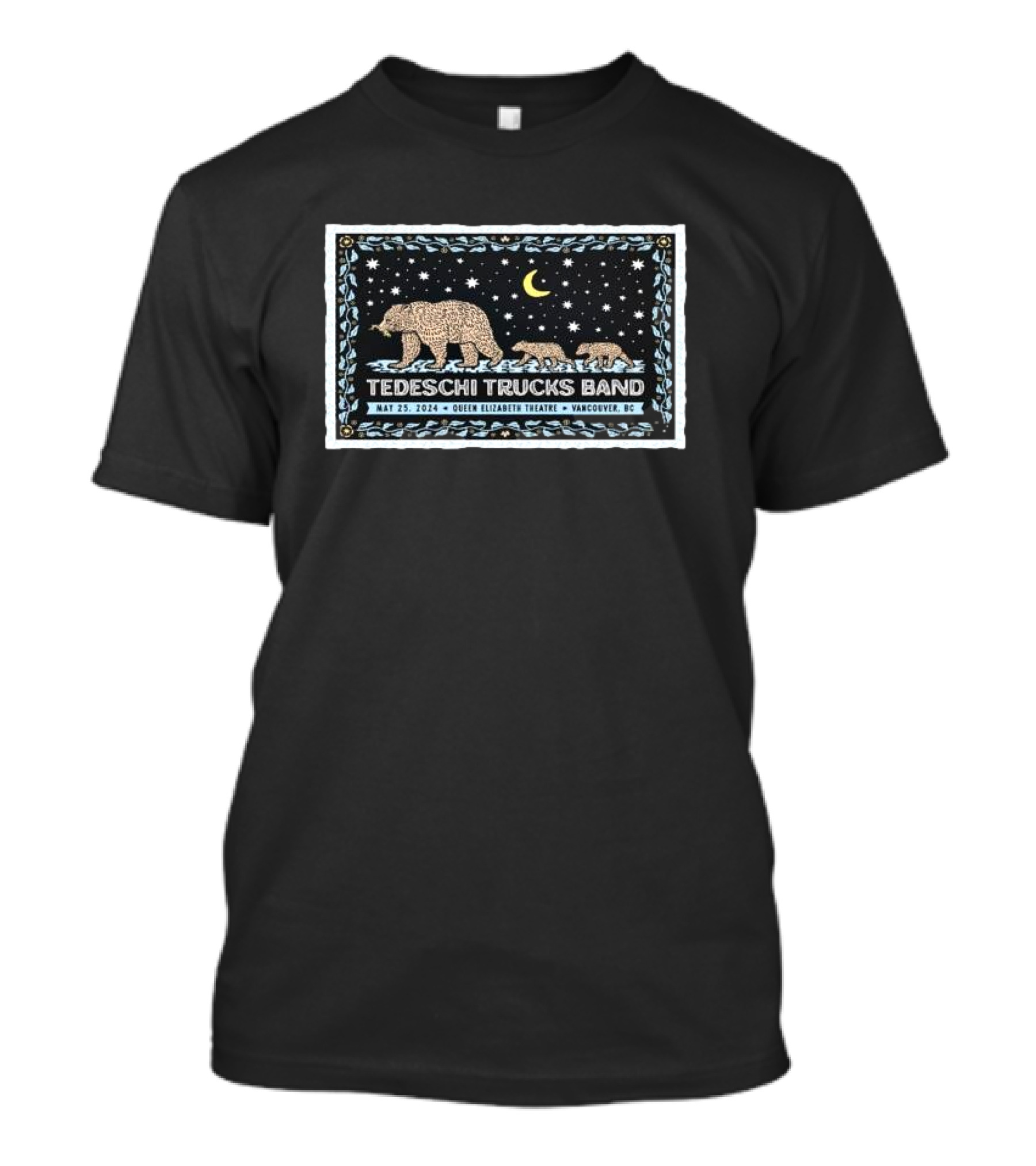Tedeschi Trucks Band May 25 2024 Queen Elizabeth Theatre Vancouver BC Night Sky Bear Family T-Shirt