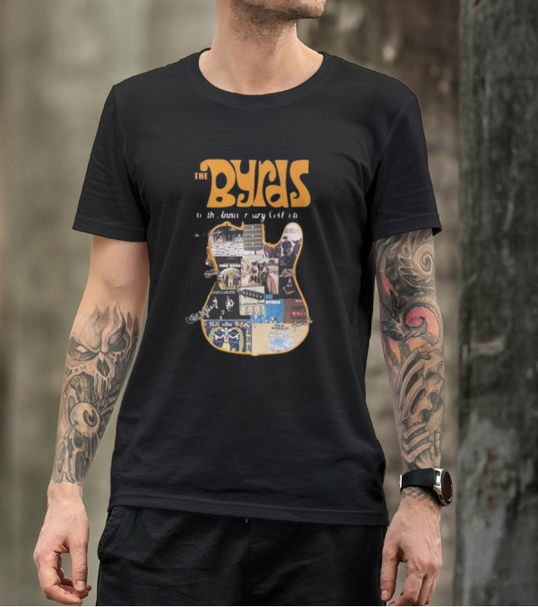 The Byrds 60th Anniversary Collection Guitar Album Signatures T-Shirt