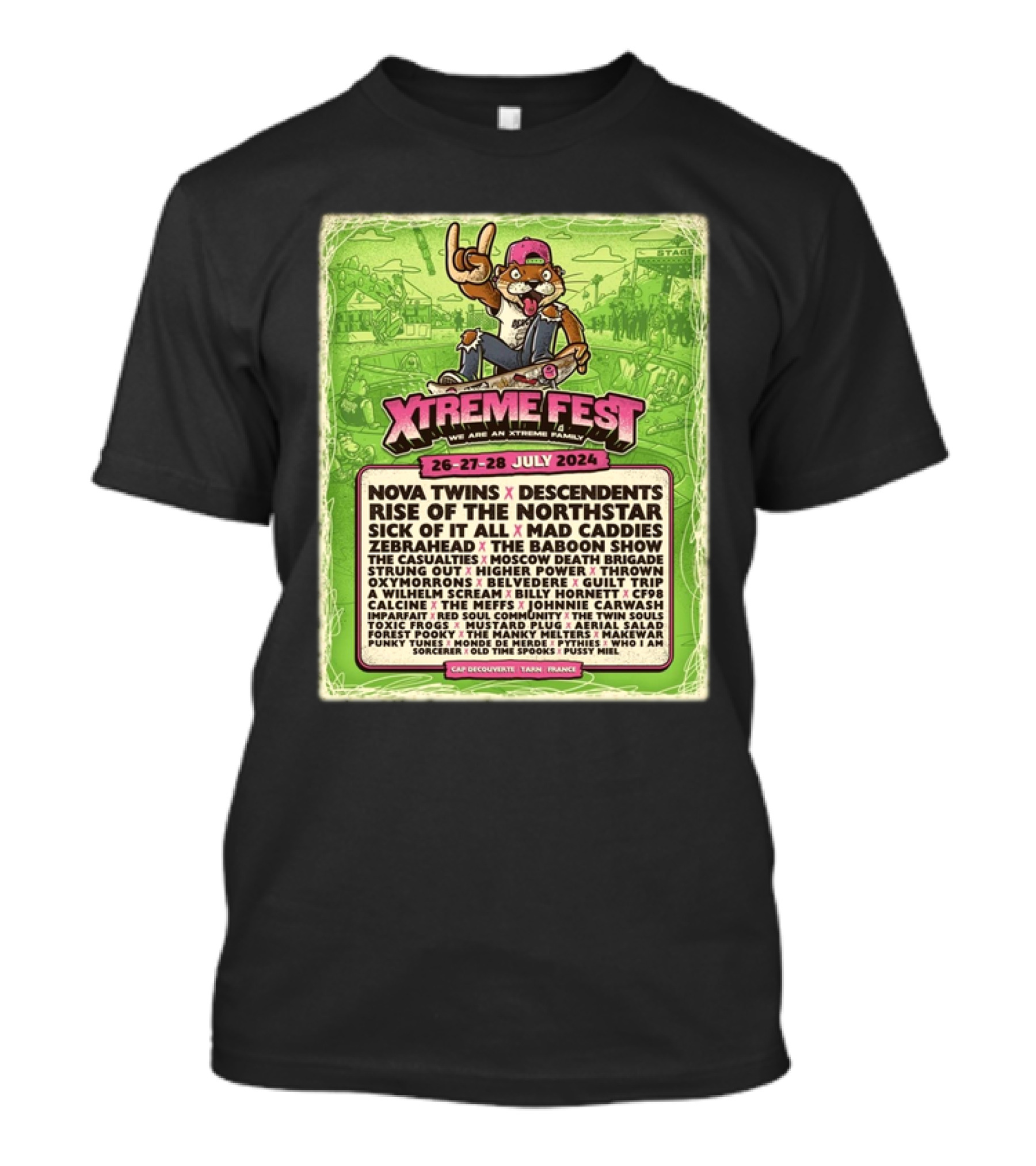 Xtreme Fest We Are An Extreme Family 2024 Featuring Nova Twins Descendents Zebrahead July 26-28 France T-Shirt