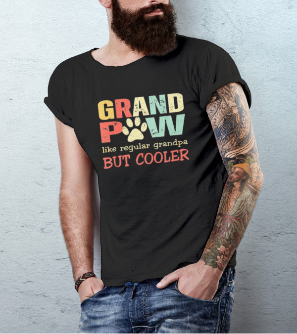 Grandpaw Like Regular Grandpa But Cooler Paw Print Father's Day T-Shirt
