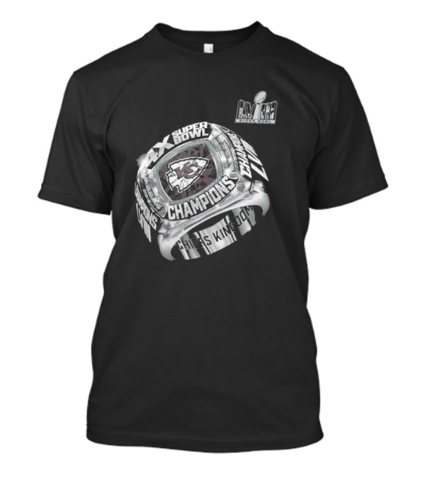 Kansas City Chiefs 4X Super Bowl Champions Ring Chiefs Kingdom T-Shirt
