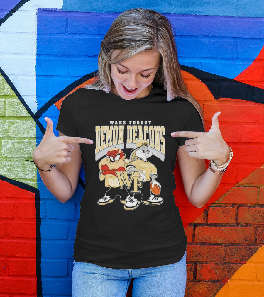 Wake Forest Demon Deacons Football 2024 Bugs Bunny Taz Looney Tunes WF T-Shirt