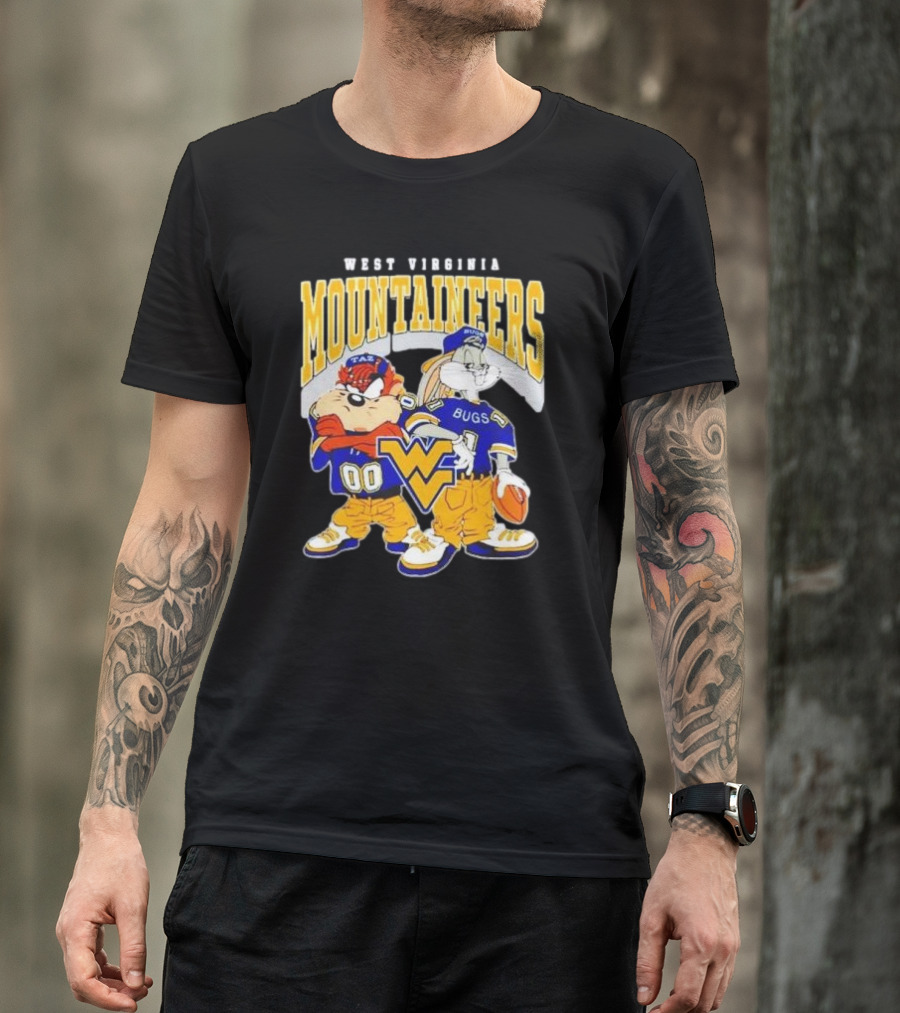 West Virginia Mountaineers 2024 Bugs Bunny Taz Football T-Shirt