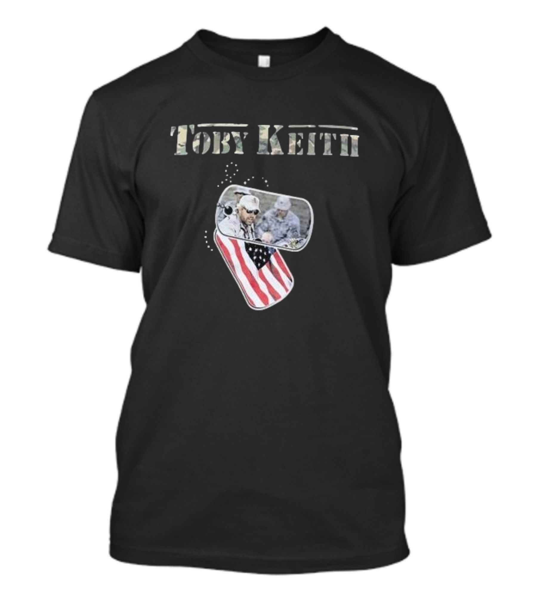 Toby Keith Patriotic Pride Dog Tag Flag T-Shirt