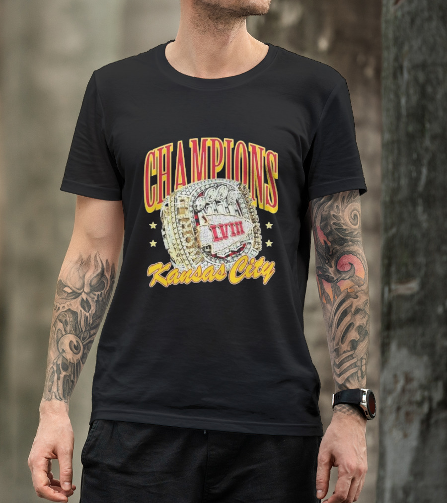 Champions Kansas City Super Bowl LVIII Ring T-Shirt