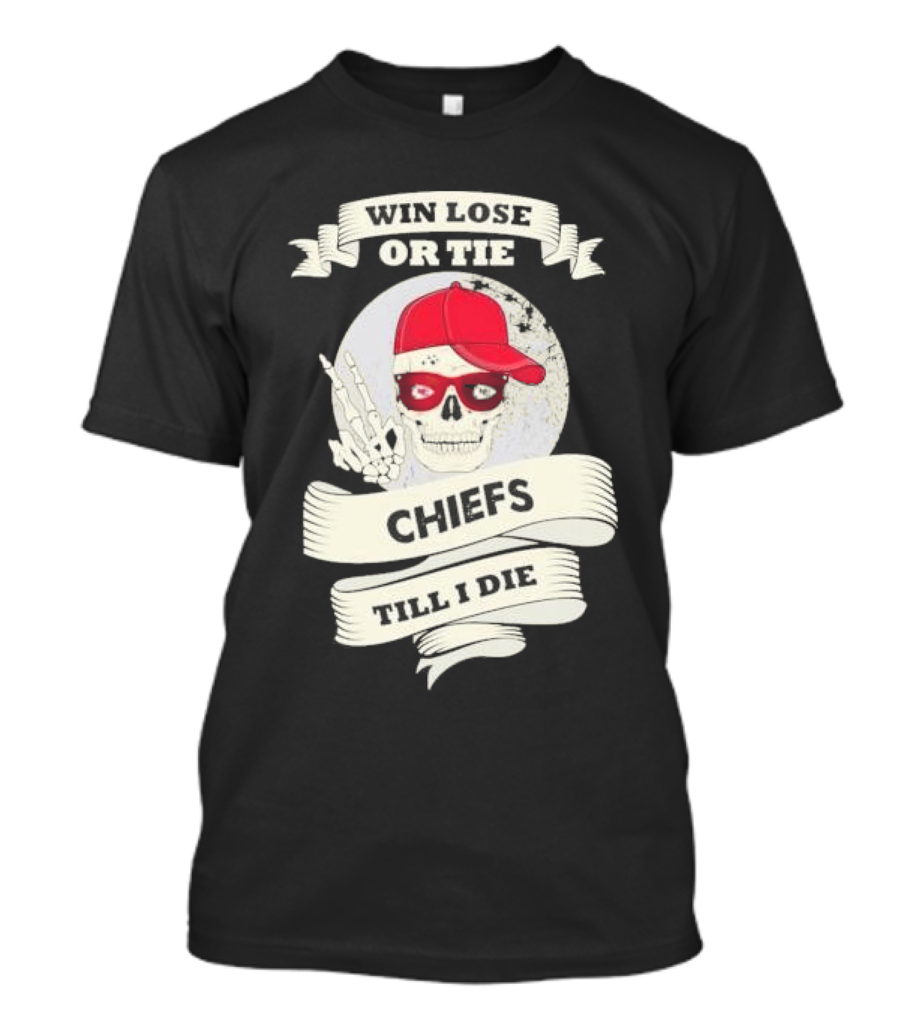 Skull Kansas City Chiefs Win Lose Or Tie Chiefs Till I Die 2024 Champs T-Shirt