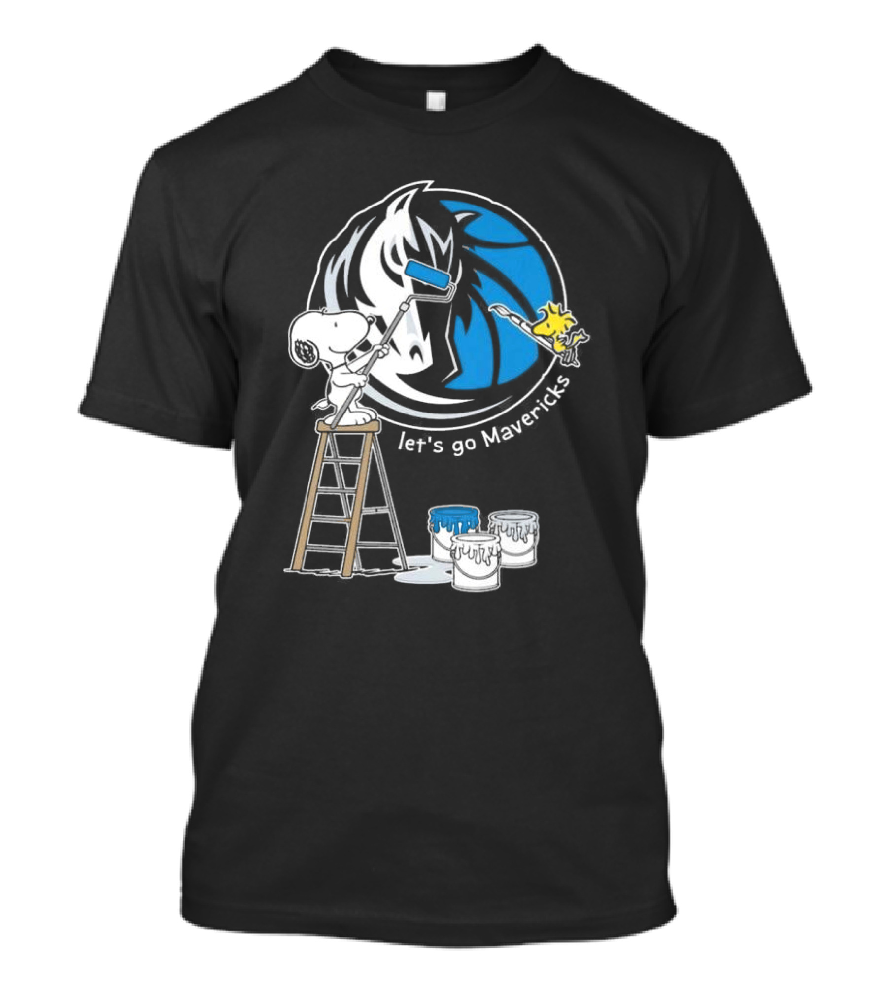 Dallas Mavericks Snoopy Woodstock Lets Go Mavericks 2024 Basketball Enthusiasts T-Shirt